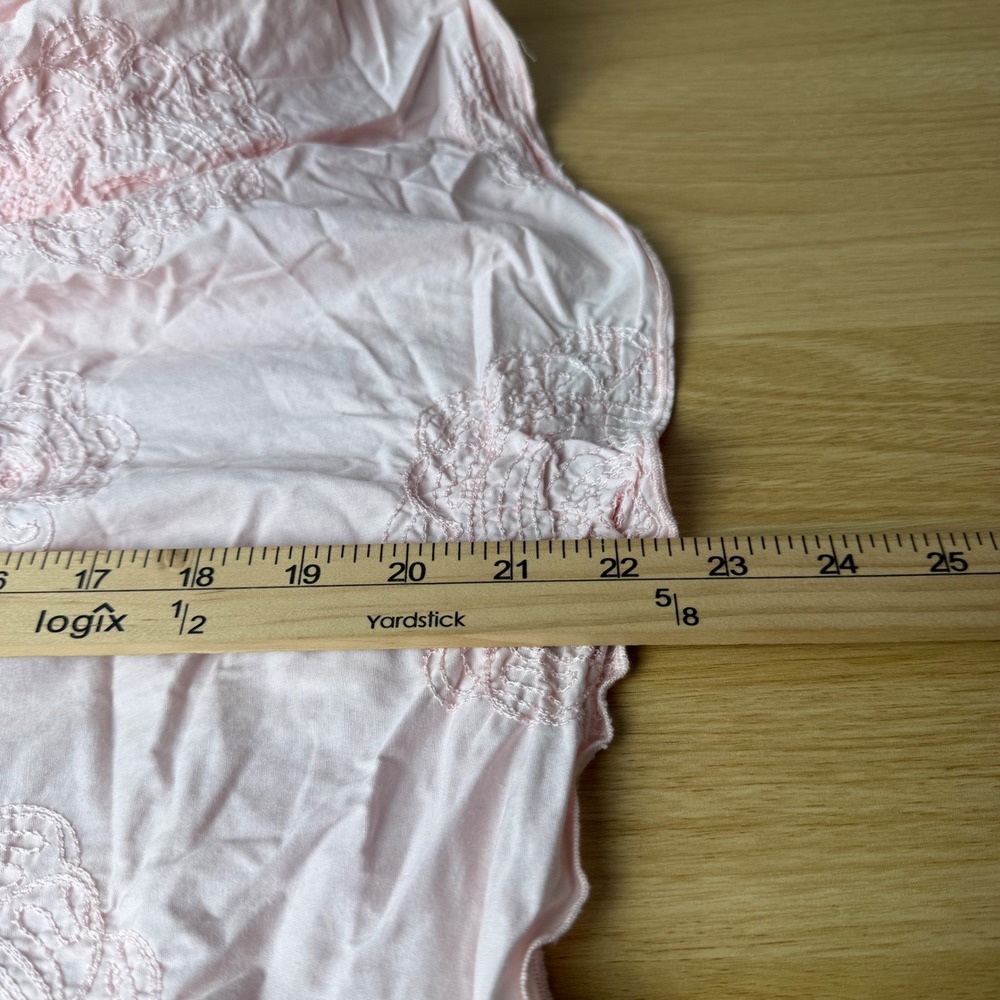 Holt Renfrew Pink Embroidered Cotton Skirt Womens Size 10 A-Line Midi Balletcore - Picture 8 of 9
